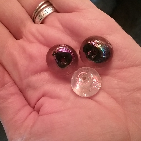 3 dichroic glass lampwork beads - Picture 2 of 3